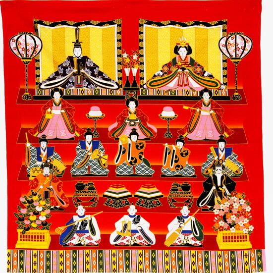 ひな風呂敷 綿二巾 桃の節句